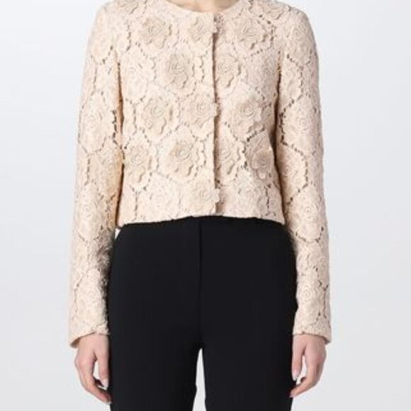Max Mara |  Lirica Guipure Lace Jacket in Blush | SZ 14 | BNWT - Picture 16 of 17